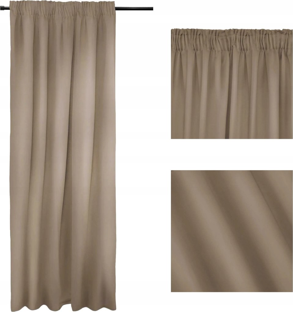 Kész függöny Sötétítő Függöny Blackout 140x250 Sötét Bézs Arctic