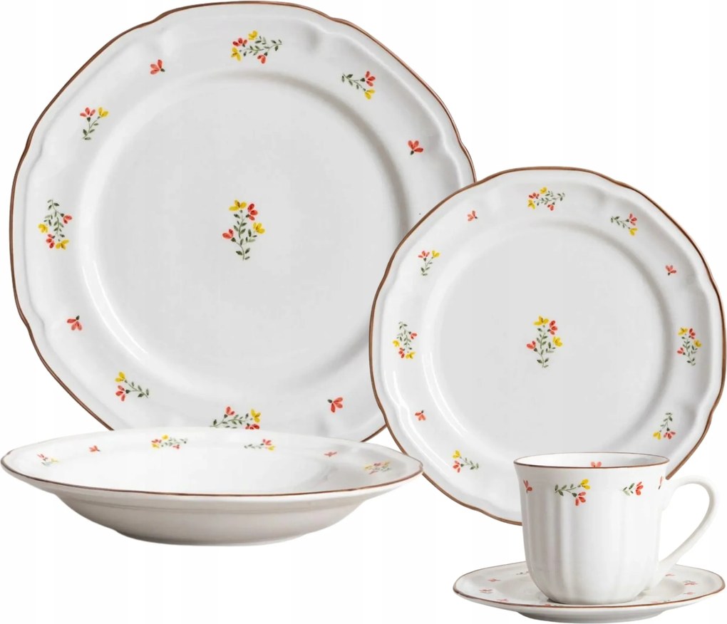 Greta 24el. virágos étkészlet 6 személyes Homla