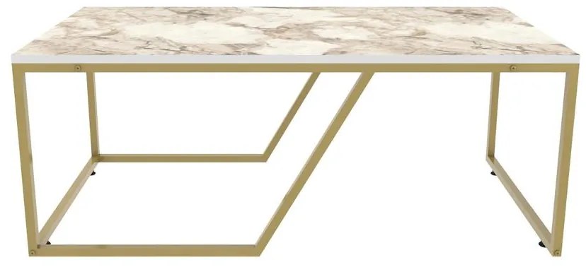 Dohányzóasztal Wendy - White, Gold