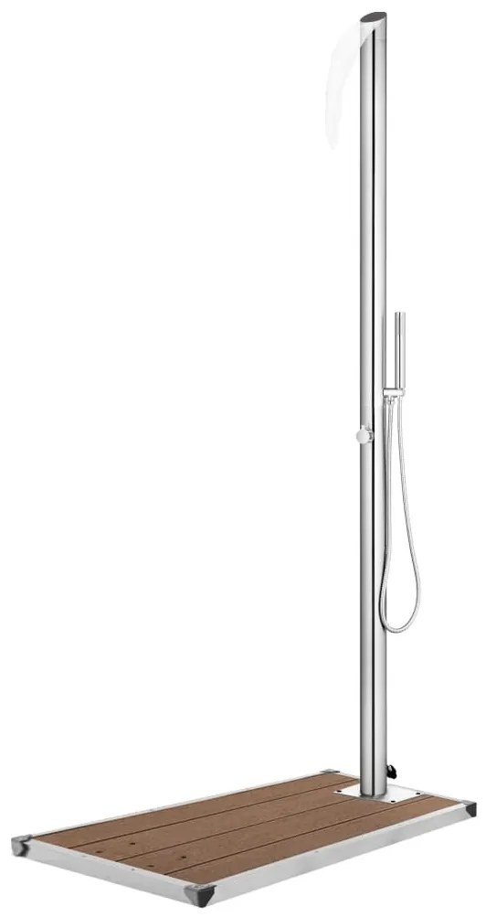 Rozsdamentes acél kerti zuhany barna aljjal 225 cm