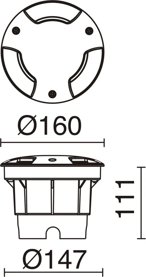 NOVOLUX 372C-G31X1A-02 BELGRADO-16 Kültéri Talajba Építhető Lámpa Fehér, Fekete GX53 IP67