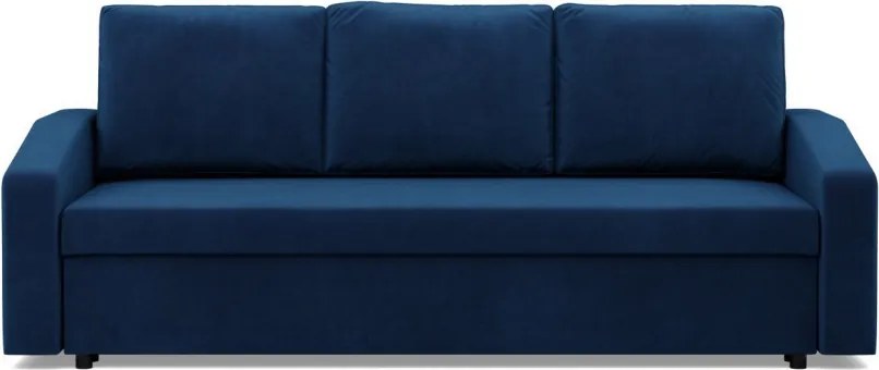 Zeus kanapéágy, bársony, bonell töltet, döntött kartámasz, kék