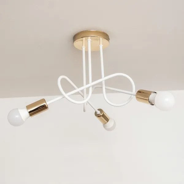 Ráépíthető csillár OXFORD 3xE27/15W/230V arany/fehér