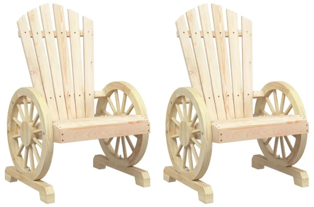 2 db tömör fenyőfa kerti Adirondack szék