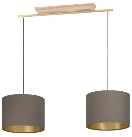 Eglo 390336 - Csillár zsinóron SANTANDRIA 2xE27/40W/230V barna/arany