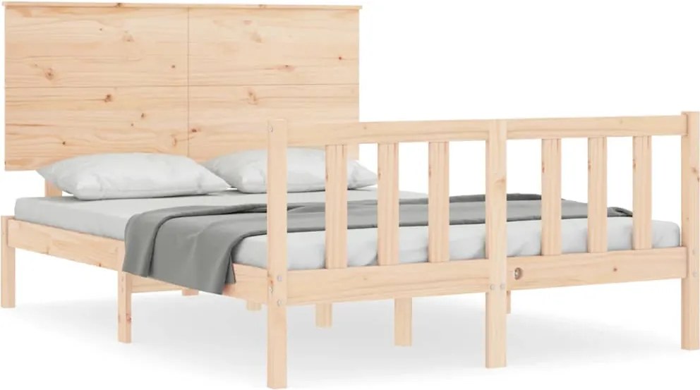 vidaXL tömör fenyőfa ágy matrac nélkül 140 x 190 cm