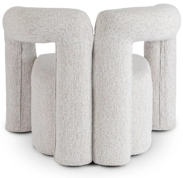 Designer Fotel Szürke Bouclé Kárpittal. BRAZIL