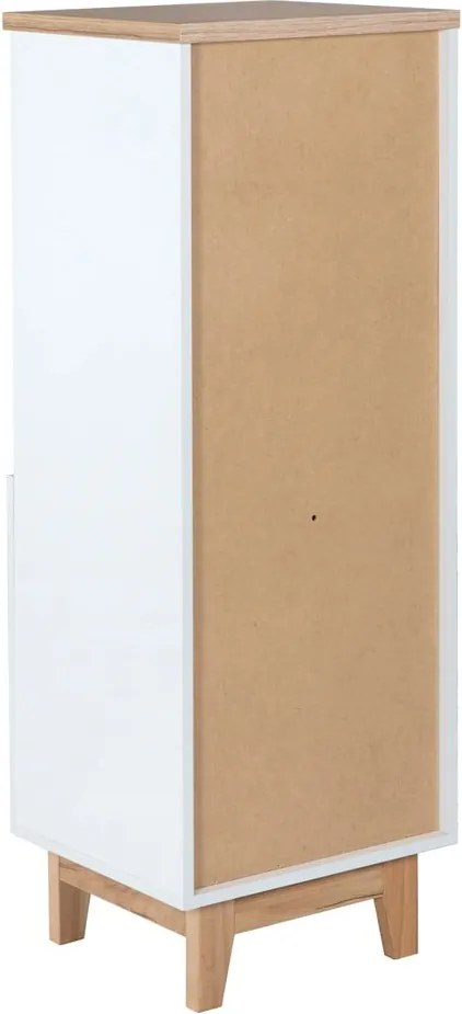 Fehér gyerek könyvespolc tölgyfa dekorral 45x128 cm Finn – Roba