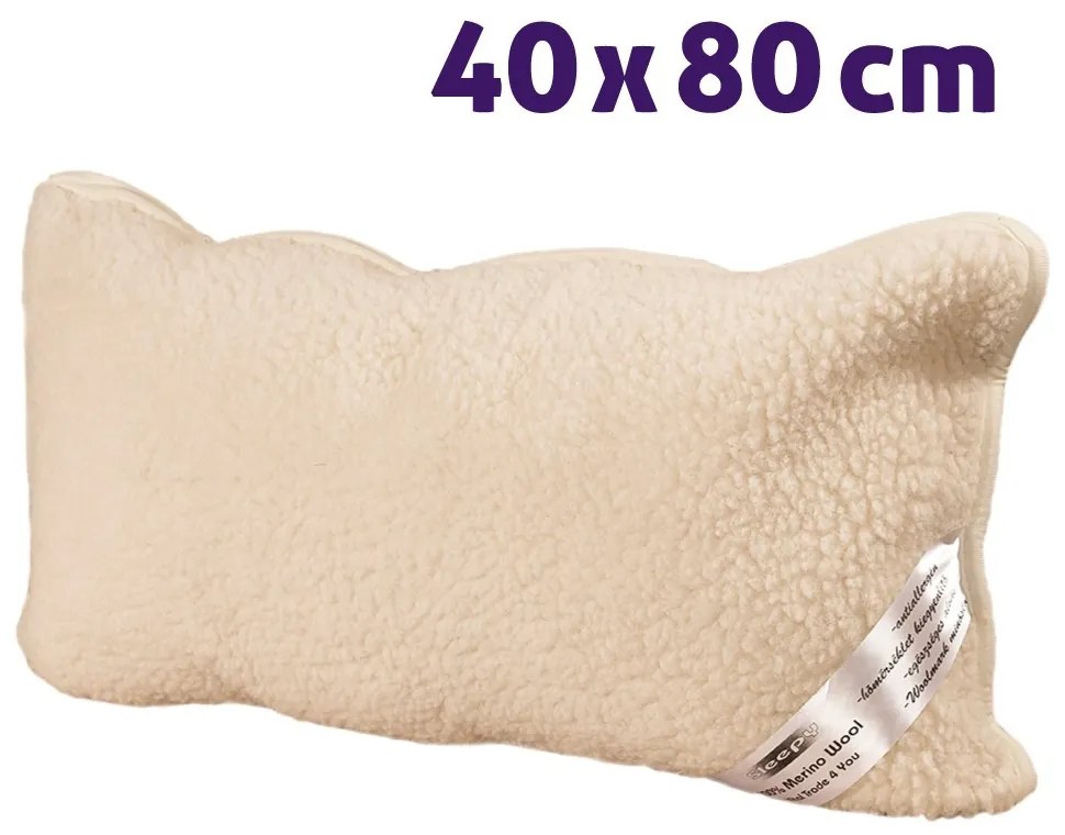 Ortho-Sleepy Natur gyapjú párna gerinckímélő 600 g/m² / 40x80 cm