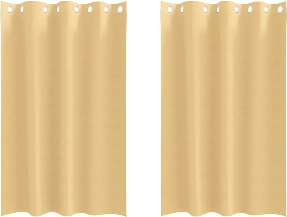 vidaXL Fekete Függöny Gyűrűkkel 2 pcs Bézs 175 x 140 cm Poliészter