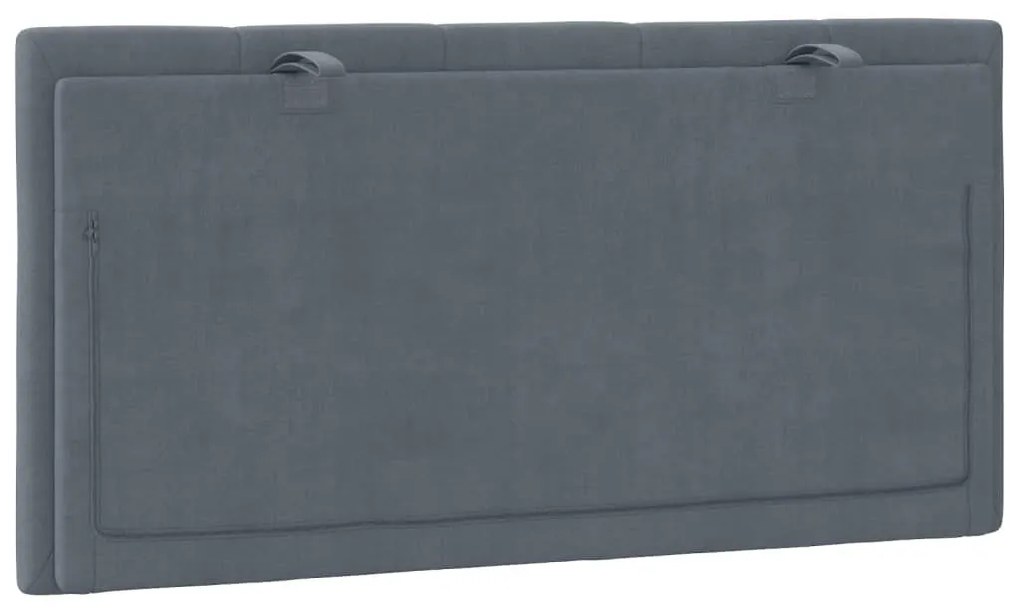 sötétszürke bársony fejtámla párna Hanko 100 cm