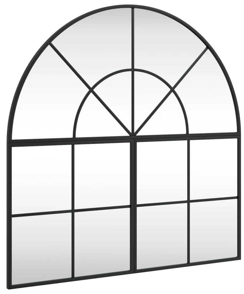 fekete ívelt vas fali tükör 80 x 80 cm