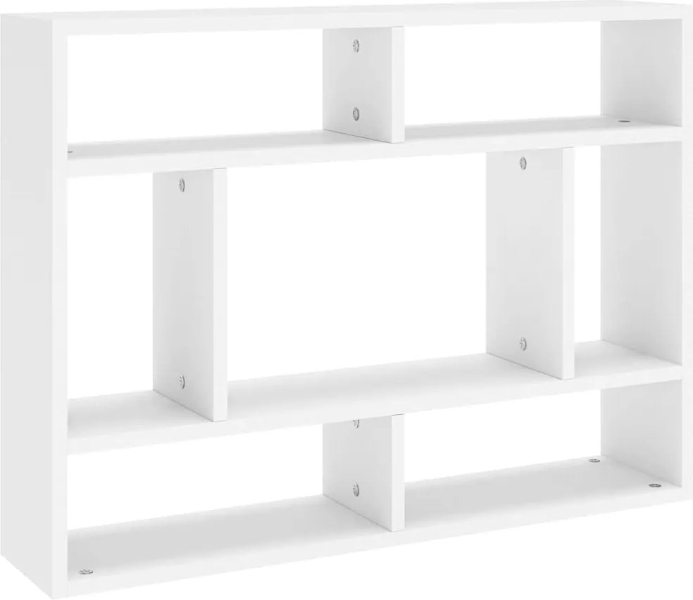 vidaXL fehér szerelt fa fali polc 75 x 16 x 55 cm