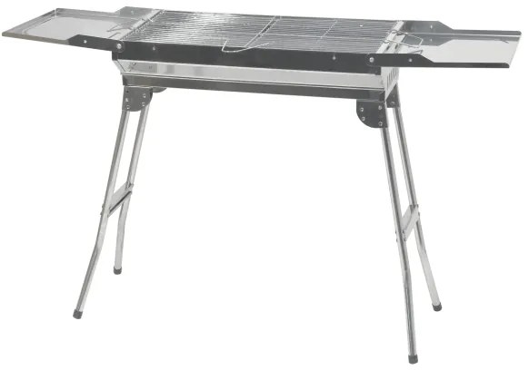 Hordozható faszén grill fényes króm