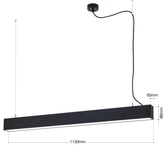 Orion - LED mennyezeti/függesztett lámpa 2 az 1-ben PALKKI LED/38W/230V 3000/4000/5000K fekete