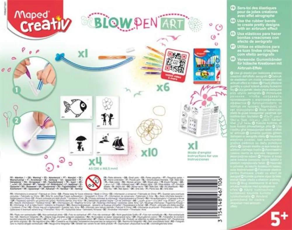 Fújós filctoll készlet, pop, MAPED CREATIV Blow pen Art (IMAC846710)