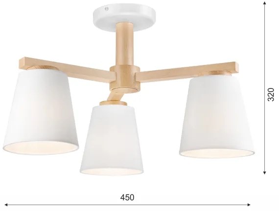 Fali lámpa ELLIE 3xE27/60W/230V fehér