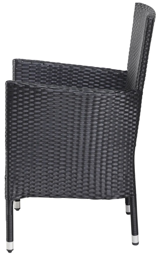 Casaria® 2 db rattan szék - fekete