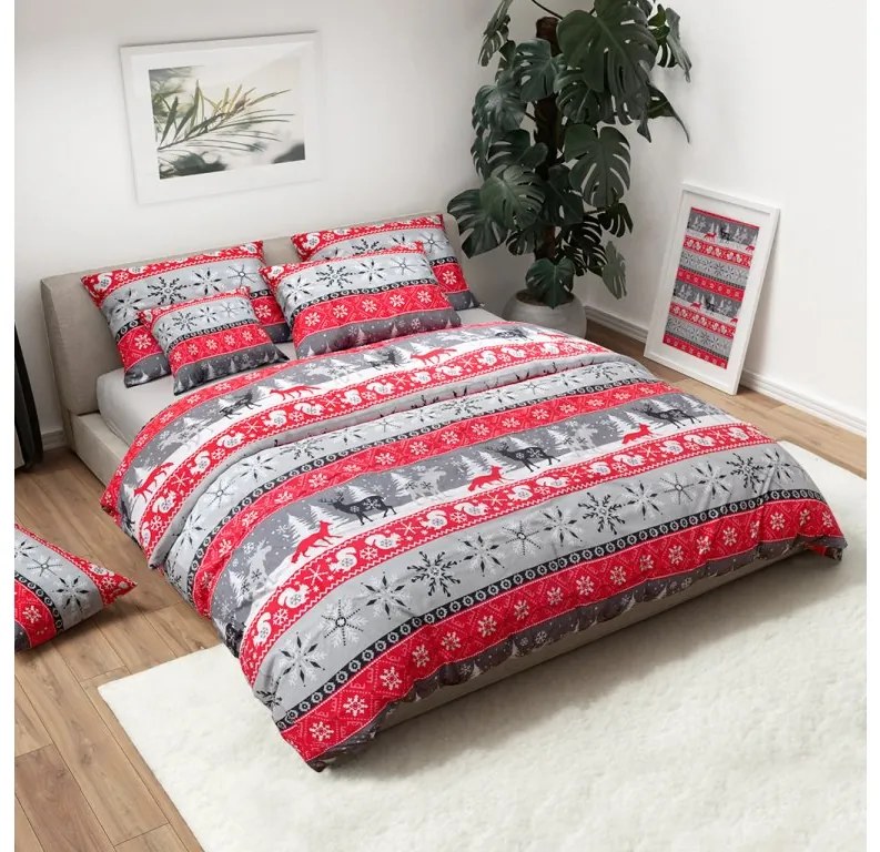 Mikroszálas flanel ágyneműhuzat SNOWY FOREST szürke Ágyneműhuzat mérete: 70 x 90 cm | 140 x 200 cm