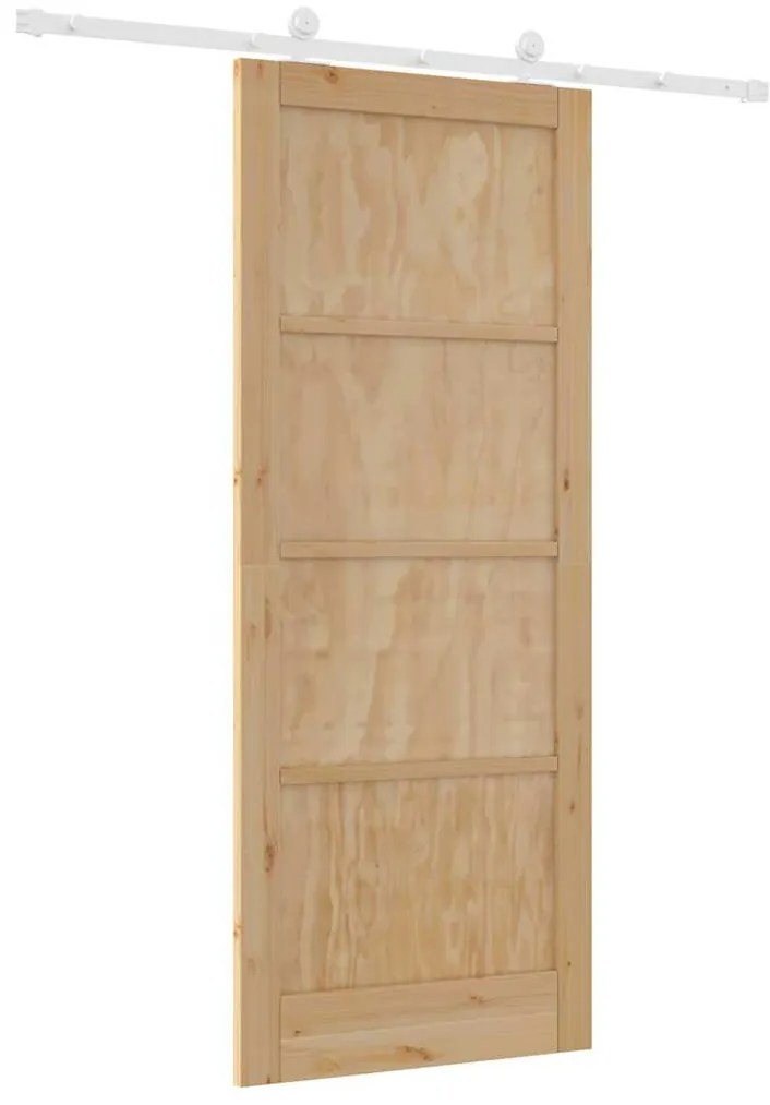 Tolóajtó Szett Természetes és fehér 86 x 211 cm