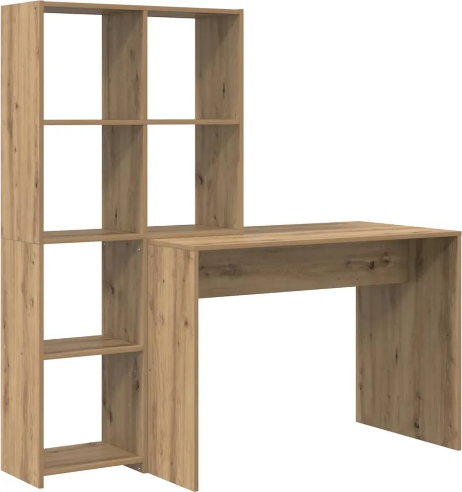 vidaXL Asztal polcokkal Artisan tölgy 138,5 x 55 x 143 cm Faanyag