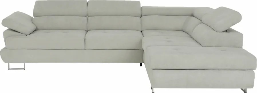 Ülőgarnitúra, világosszürke, szövet, jobbos, BUTON P