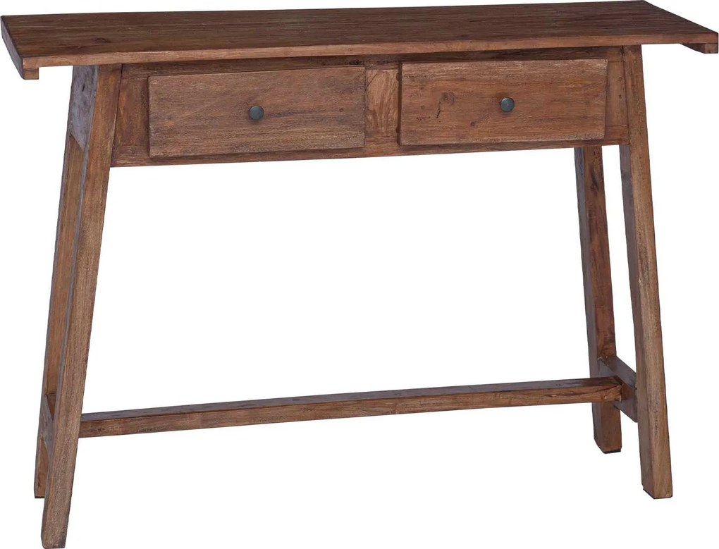vidaXL Asztal fiókkal Barna 110 x 30 x 79 cm Tömör Mahagóni Fa
