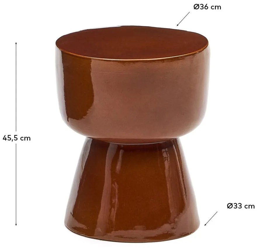 Kerámia kerek kerti tárolóasztal ø 36 cm Mesquida – Kave Home