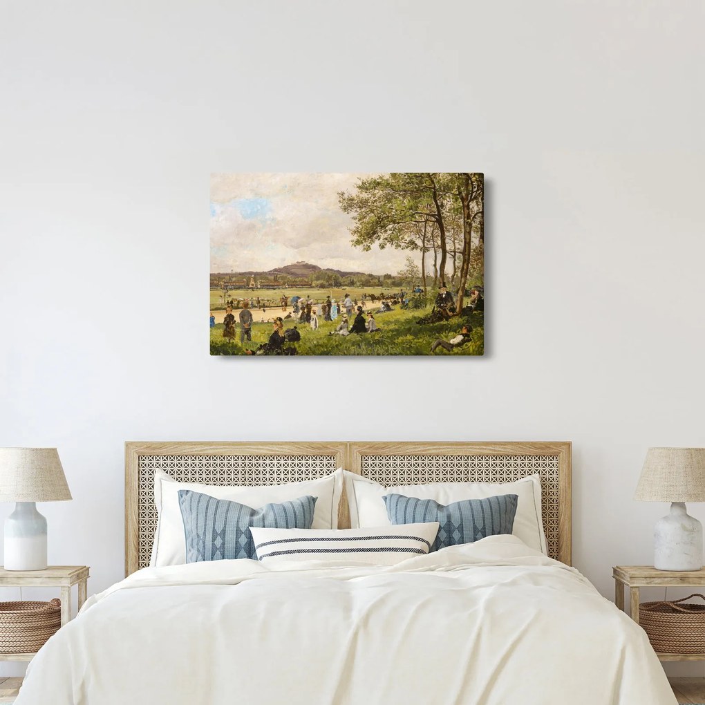 Kép - French 19th Century, Race Course at Longchamps, reprodukciók (90x60 cm)