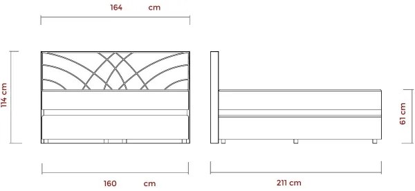 GINA kárpitozott ágy 160x200 cm, matracokkal és tárolóval, bézs