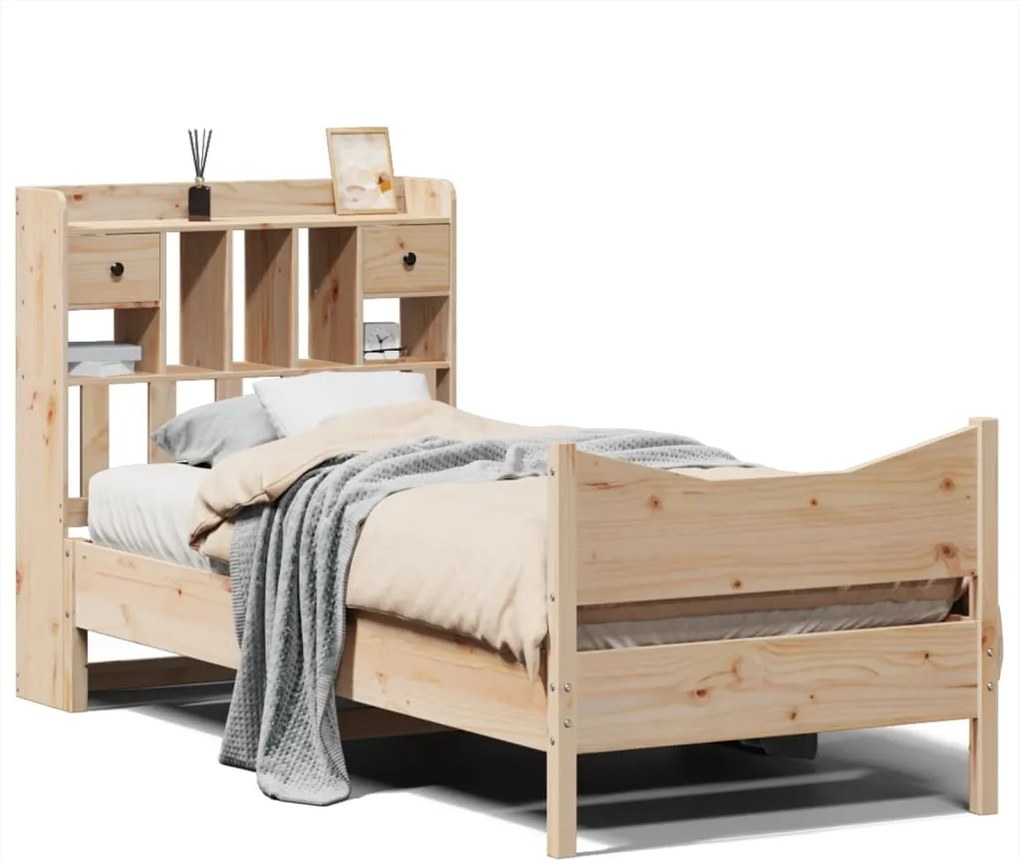vidaXL tömör fenyőfa ágy matrac nélkül 90 x 200 cm