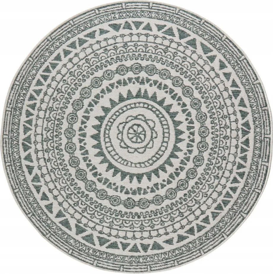 Kerek szőnyeg teraszra 140cm külső-belső,kétoldalas zöld szín