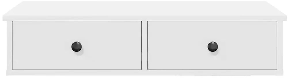 Falipolc fiókokkal fehér 80x34x17 cm műszaki fa