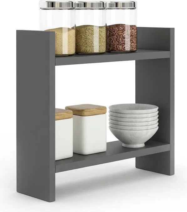 Konyhai fűszertartó polc, szürke, 34x30x10 cm