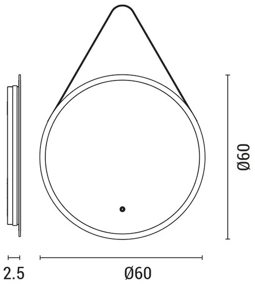 LED állítható fényű fürdőszobai fűtött tükör LED/20W/230V 4000K IP44
