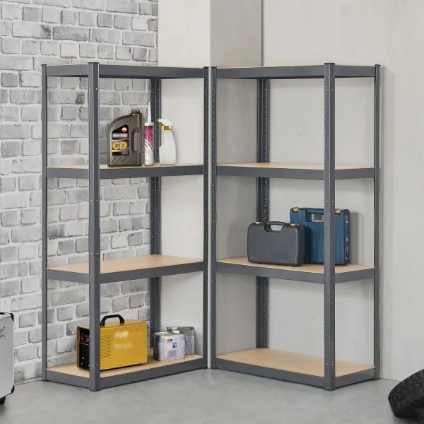 Juskys 2 darabos polc szett - 160x80x40 cm - szürke