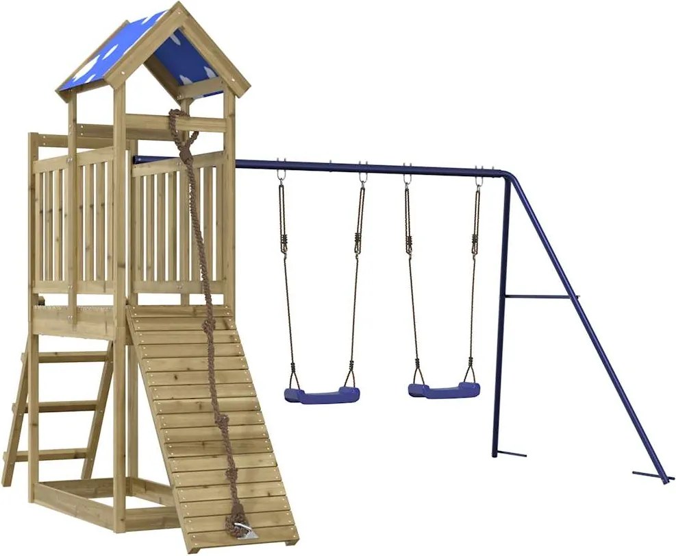 vidaXL impregnált fenyőfa kültéri játszószett