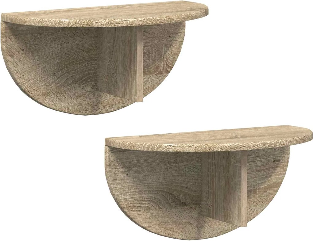 vidaXL Falpolc 2 pcs Sonoma tölgy 48 x 24 x 24 cm Faanyag