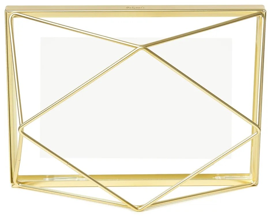 Aranyszínű fém álló-fali képkeret 15x20 cm Prisma – Umbra