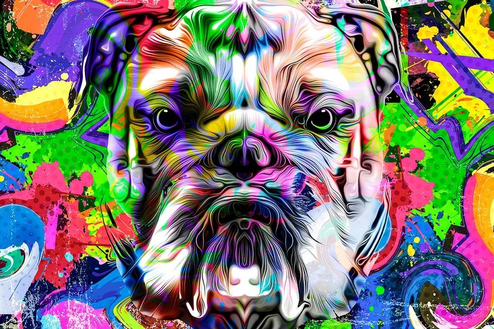 Öntapadó tapéta pop-art bulldog