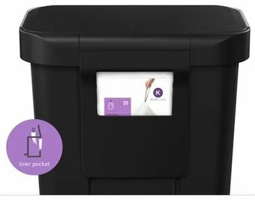 Simplehuman Pedálos szemetes 45 l, fekete