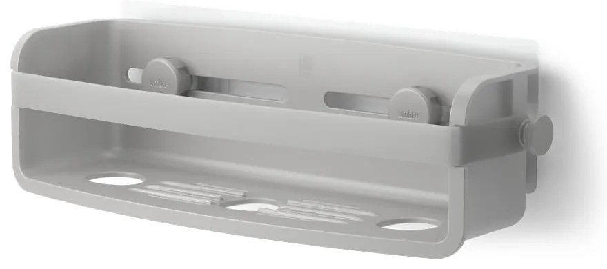 Szürke öntapadós újrahasznosított műanyag fürdőszobai polc Flex Adhesive – Umbra