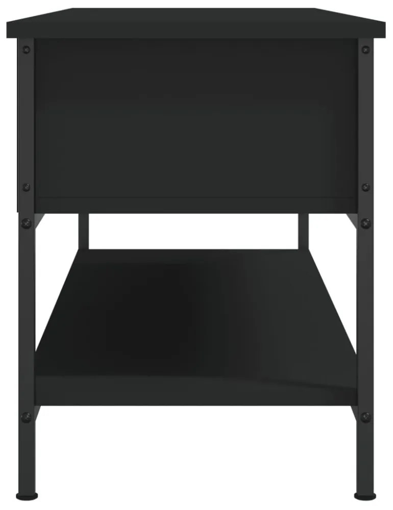fekete szerelt fa TV-szekrény 100 x 35 x 45 cm