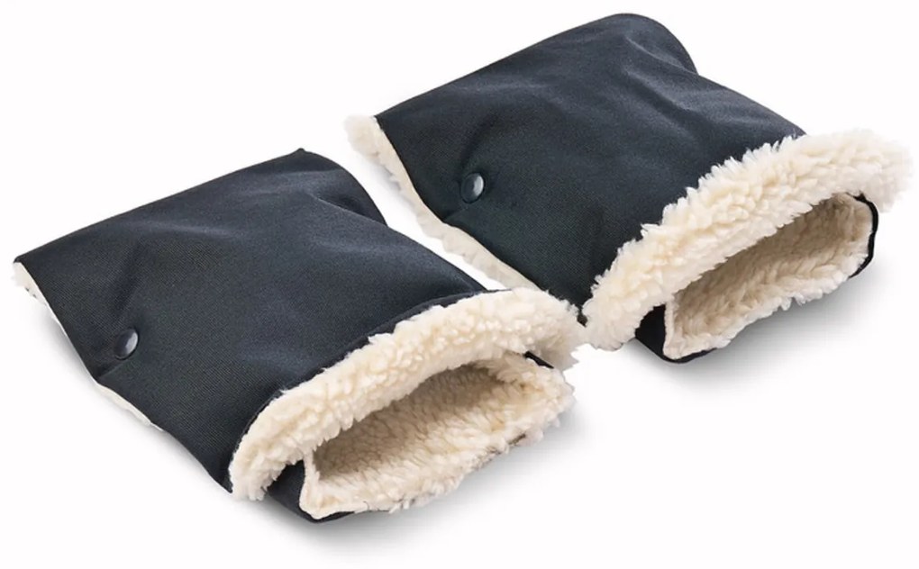 Ujjak a babakocsihoz, gyapjú - fekete