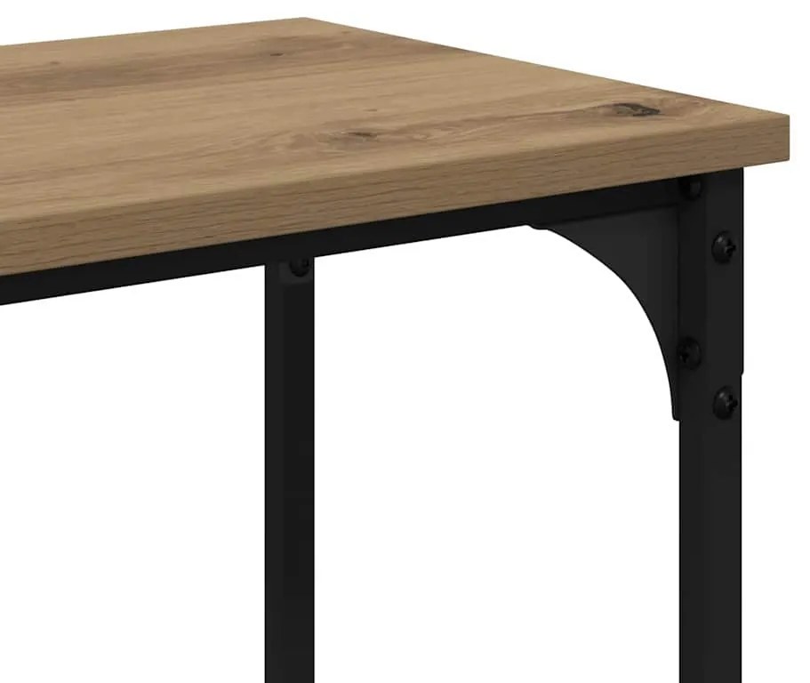 vidaXL Konzolasztal Artisan tölgy 150 x 29 x 75 cm Mérnöki fa és fém