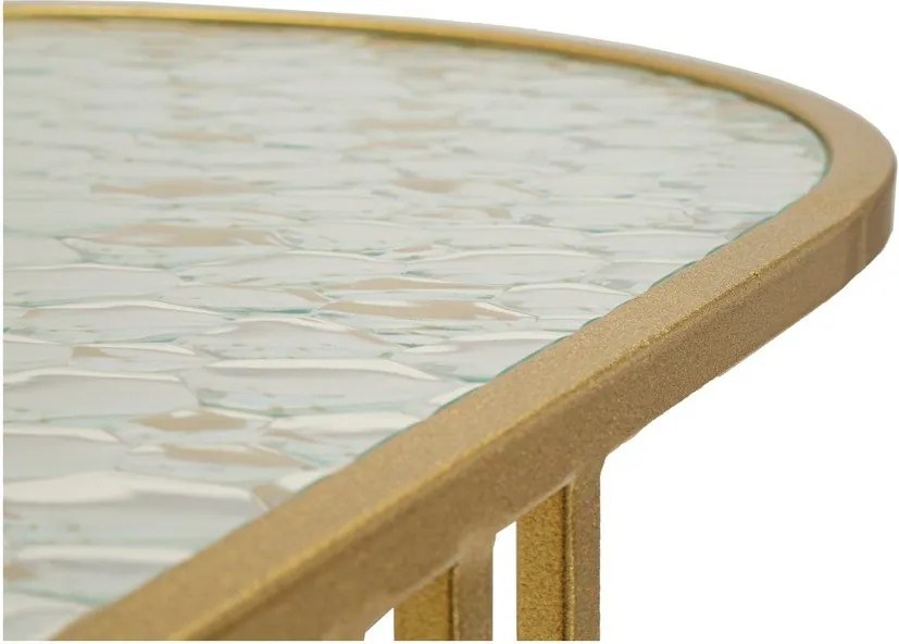 Fehér-aranyszínű dohányzóasztal üveg asztallappal 50x90 cm Antalia – Mauro Ferretti