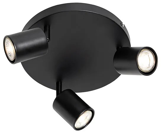 Modern mennyezeti lámpa fekete állítható kerek 3-lámpás - Java