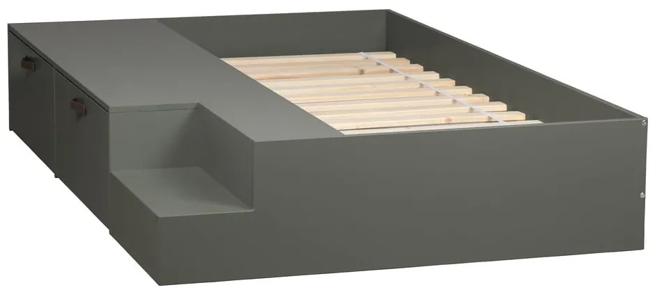 Zöldes szürke borovi fenyő gyerekágy tárolóhellyel 80x200 cm Stage – vtwonen