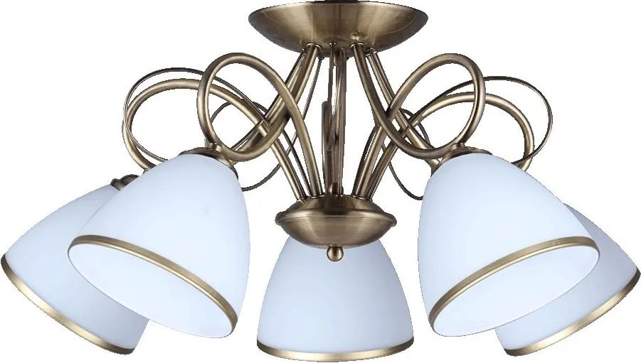 PREZENT 61451 ASTER Mennyezeti Csillár Antik Bronz, Fehér E27 IP20
