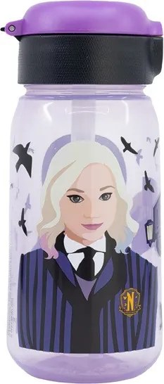Wednesday Nevermore Academy műanyag szívószálas kulacs 510 ml